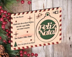 Postal de Natal 3D com bola amovível (personalizável)